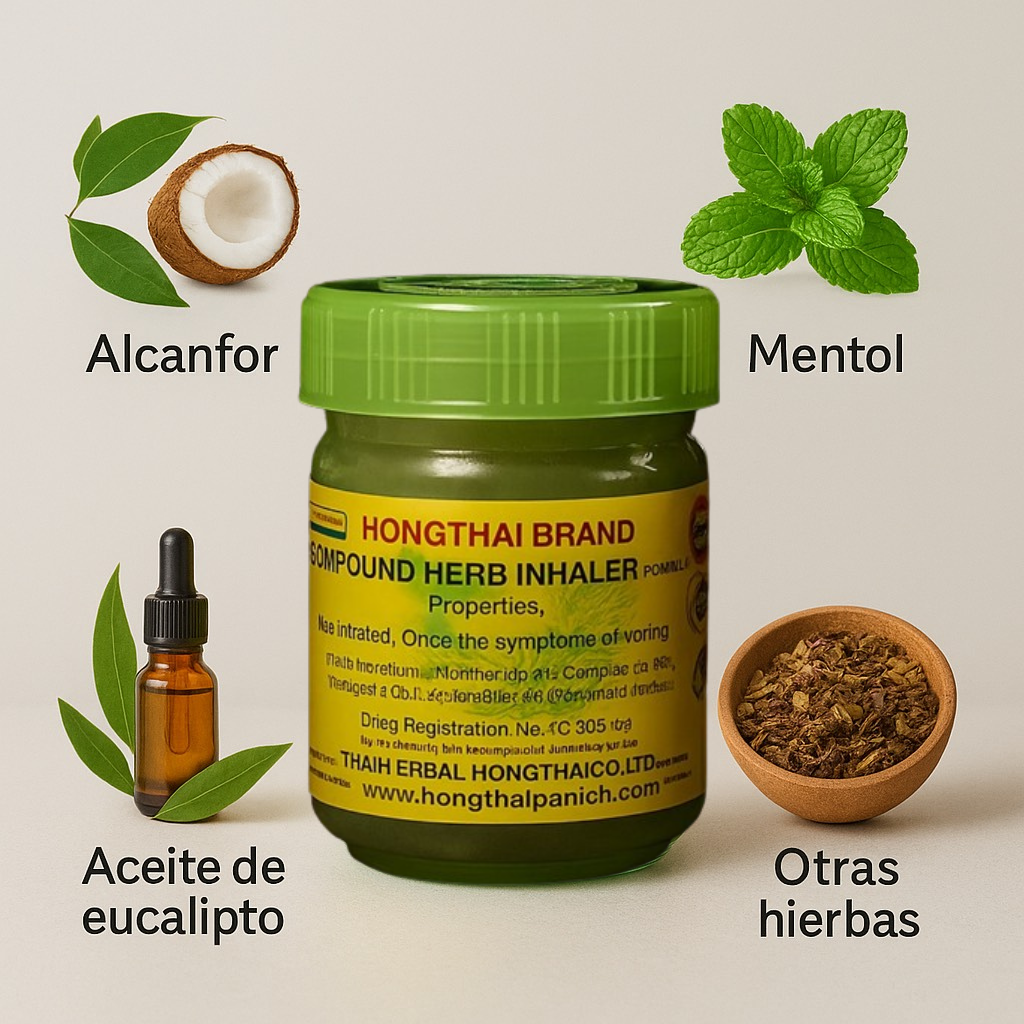 Inhalador Hierbas Tailandesas Hong Thai verde